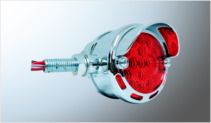 DIREC. UNIVERSAL "Mr. TRUCK" (7.5 cms) C/VISERA 30 LEDS AMBAR-ROJO ALTA-BAJA- ESTROBO 12-24 Volts DERECHO DOBLE VISTA CHINA /