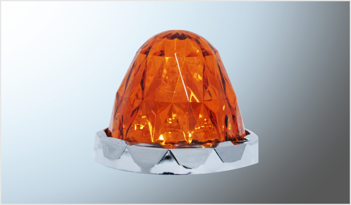 PLAFON P/ATOR. DIAMANTE "MR. TRUCK" 7 LEDS AMBAR (7 x 8.7 cms) 12-24 Volts/75