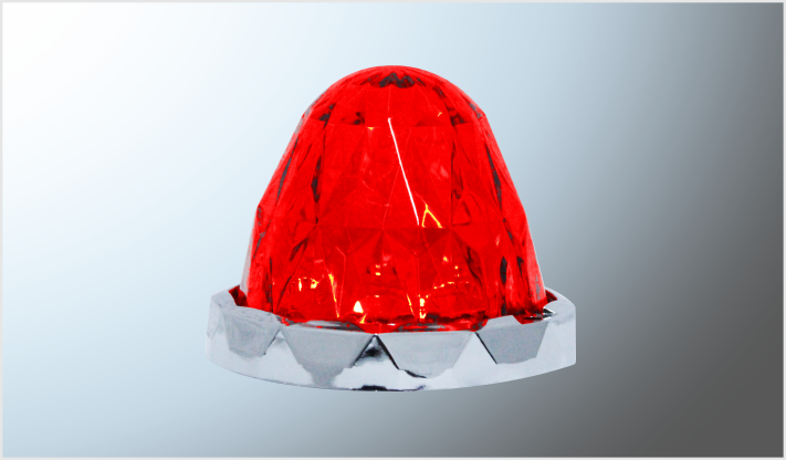 PLAFON P/ATOR. DIAMANTE "MR. TRUCK" 7 LEDS ROJOS (7 x 8.7 cms) 12-24 Volts/75