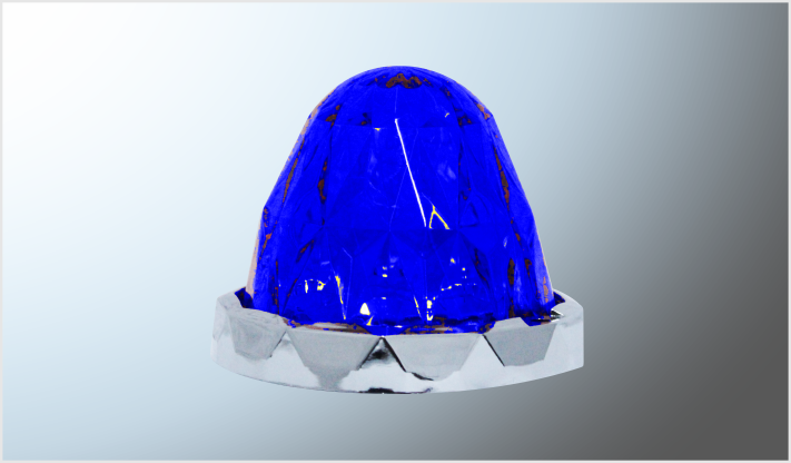 PLAFON P/ATOR. DIAMANTE "MR. TRUCK" 7 AZULES (7 x 8.7 cms) 12-24 Volts