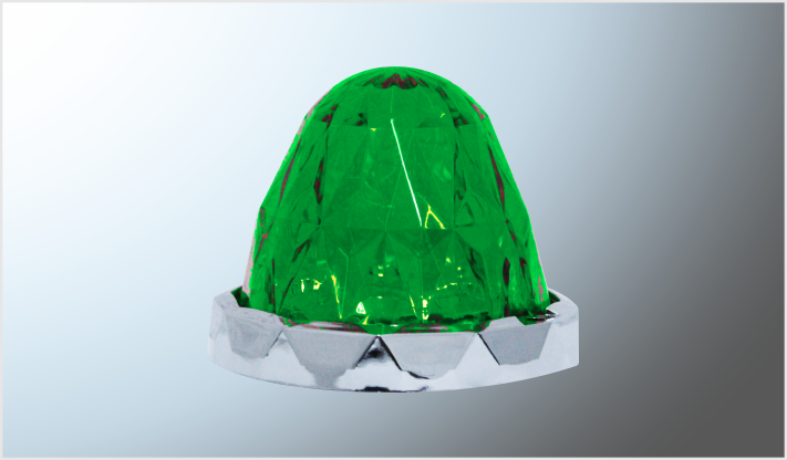 PLAFON P/ATOR. DIAMANTE "MR. TRUCK" 7 LEDS VERDES (7 x 8.7 cms) 12-24 Volts/75
