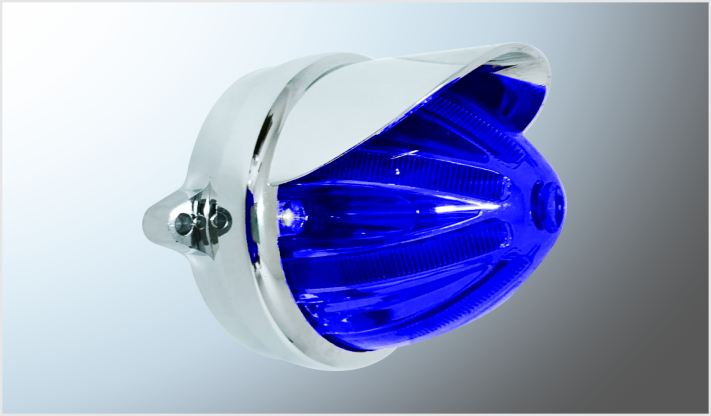 PLAFON PUNTA ZEPPELIN "MR. TRUCK" CHICO AZUL (7.5 x 7.5 cms) ALTA-BAJA- ESTROBO 12-24 Volts C/VISE/50