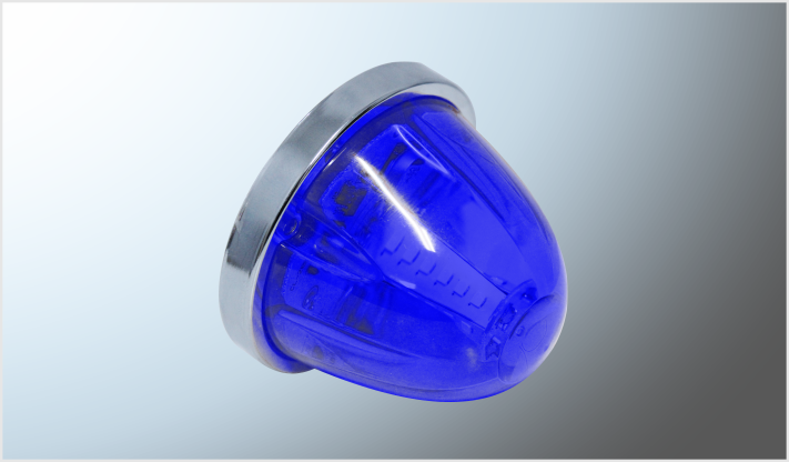 P/ATORNILLAR (9.5 cms) "Mr. TRUCK" AZUL "EFECTO ESTRELLA" ROTATIVO FIJO Y ESTROBO 12-24 VOLTS CHINA /100
