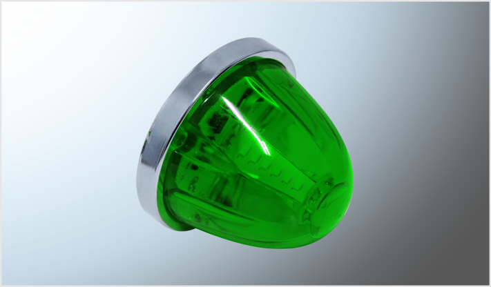 P/ATORNILLAR (9.5 cms) "Mr. TRUCK" VERDE "EFECTO ESTRELLA" ROTATIVO FIJO Y ESTROBO 12-24 VOLTS CHINA /100