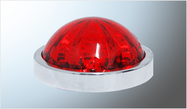 REDONDO CORTO ROJO (8 cms) 12-24 Volts ALTA-BAJA-ESTROBO CHINA /