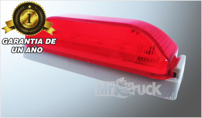 PLAFON RECTANGULAR 4" "Mr. TRUCK" 10 LEDS ROJOS 12 Volts BLISTER CHINA /100