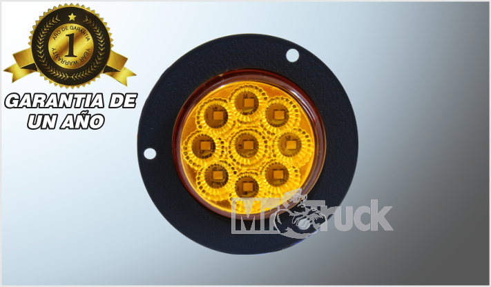 PLAFON P/ATORNILLAR REDONDO 2" "Mr. TRUCK" FIJO PLASTICO NEGRO 9 LEDS AMBAR 12 Volts T/PANAL CHINA/