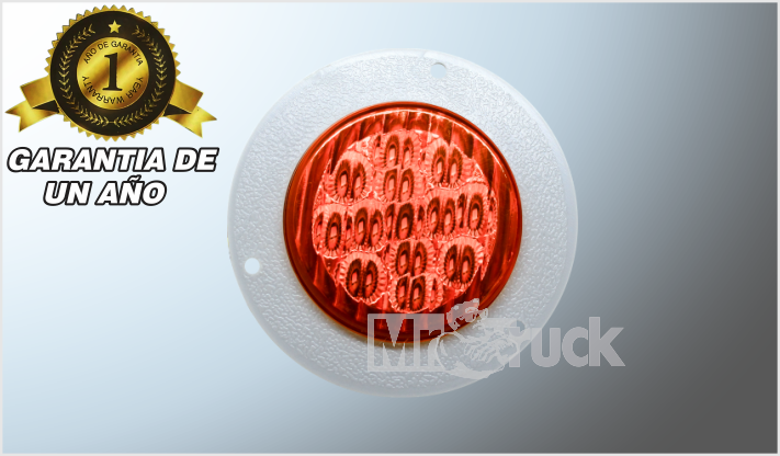 PLAFON P/ATORNILLAR 2.5" "Mr. TRUCK" FIJO- ESTROBO PLAST. GRIS 13 LEDS ROJO 12 Volts /100