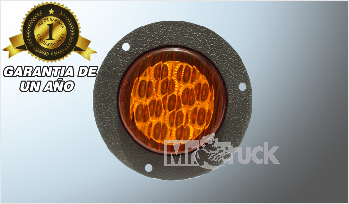 PLAFON P/ATORNILLAR 2.5" "Mr. TRUCK" ALTA- BAJA PLAST. NEGRO 13 LEDS AMBAR 12 Volts /100