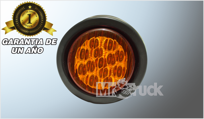 PLAFON EMBUTIR 2.5" "Mr. TRUCK" HULE NEGRO 13 LEDS AMBAR 12 Volts /100