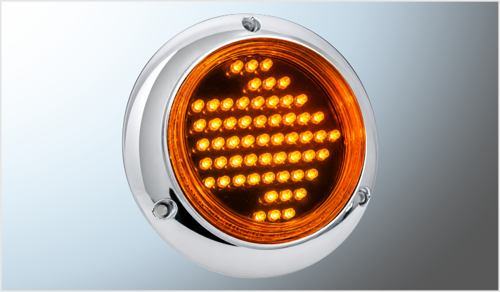 PLAFON REDONDO 4" "Mr. TRUCK" 56 LEDS AMBAR FLECHA DIRECC.12-24 Volts EN BLISTER FIJO-ESTROBO CHINA/50