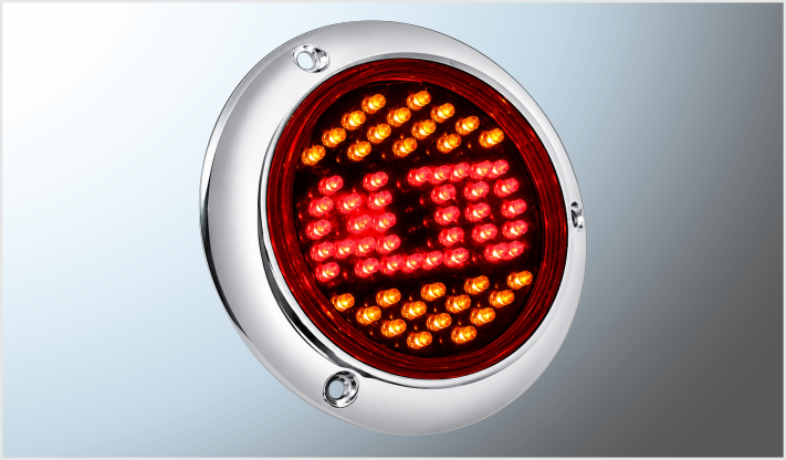 PLAFON REDONDO 4" "Mr. TRUCK" 62 LEDS AMBAR-ROJO ALTO 12-24 Volts FIJO- ESTROBO EN BLISTER CHINA/50