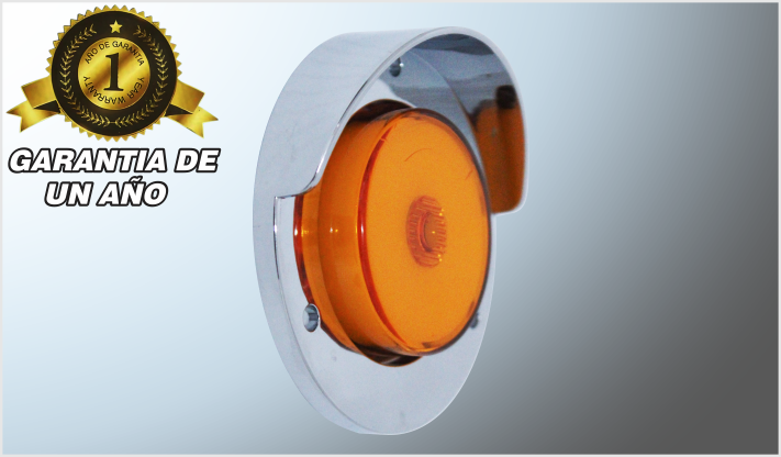 PLAFON P/ATORNILLAR 2" "Mr. TRUCK" 1 LED + GEL AMBAR FIJO- ESTROBO 12-2 Volts C/VISERA /100