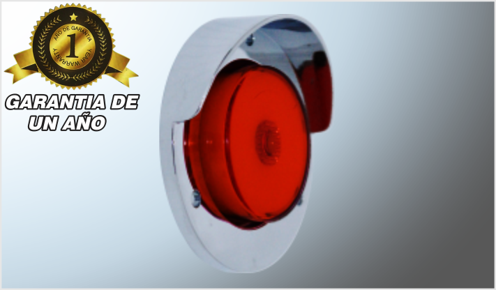 PLAFON P/ATORNILLAR 2" "Mr. TRUCK" 1 LED + GEL ROJO FIJO- ESTROBO 12-2 Volts C/VISERA C/100