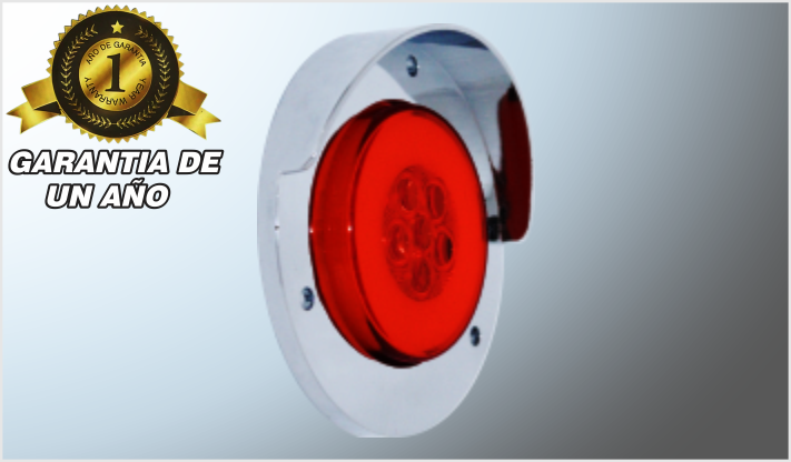 PLAFON P/ATORNILLAR 2.5" "Mr. TRUCK" 6 LEDS + GEL ROJO FIJO- ESTROBO 12-24 Volts C/VISE/100