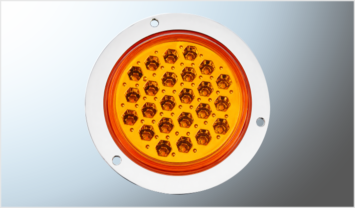 PLAFON P/ATORNILLAR RED. 4" "MR. TRUCK" CROM.24 LEDS AMBAR 12-24 Volts /100
