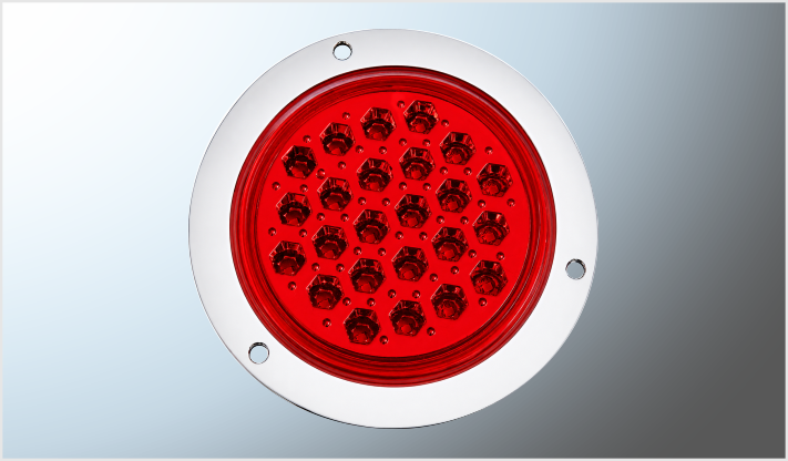 PLAFON P/ATORNILLAR RED. 4" "MR. TRUCK" CROM.24 LEDS ROJOS 12-24 Volts /100