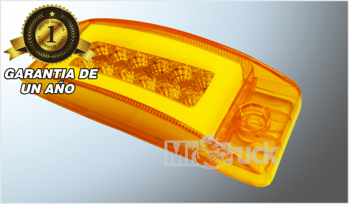 PLAFON P/ATORNILLAR 6" "Mr. TRUCK" RECT. AMBAR 12 LEDS FIJO-ESTROBO Y ALTA-BAJA 12-24 V /100