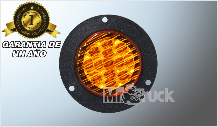 PLAFON P/ATORNILLAR RED. 2.5" "Mr. TRUCK" ALTA-BAJA PLAST. NEGRO LEDS AMBAR 12-24 Volts