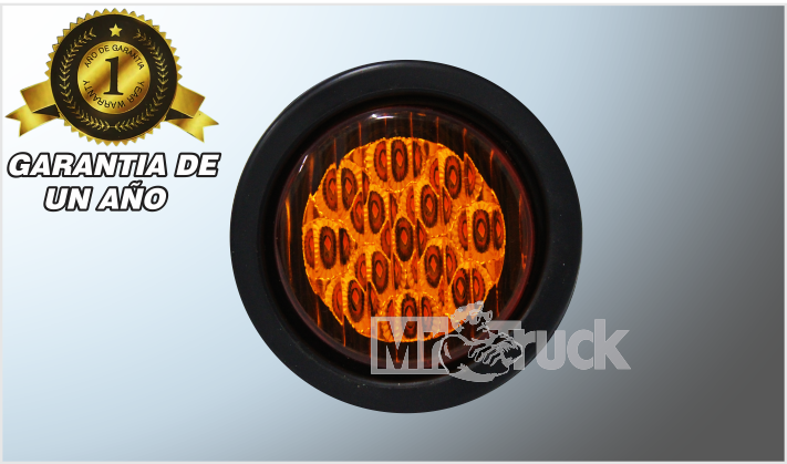 PLAFON P/EMBUTIR RED. 2.5" "Mr. TRUCK" HULE NEGRO FIJO-ESTROBO 13 AMBAR 12-24 Volts CH