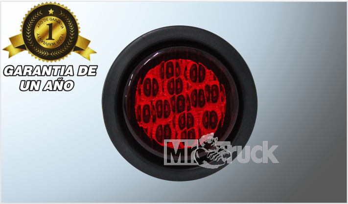 PLAFON P/EMBUTIR RED. 2.5" "Mr. TRUCK" HULE NEGRO FIJO-ESTROBO 13 ROJOS 12-24 Volts CH