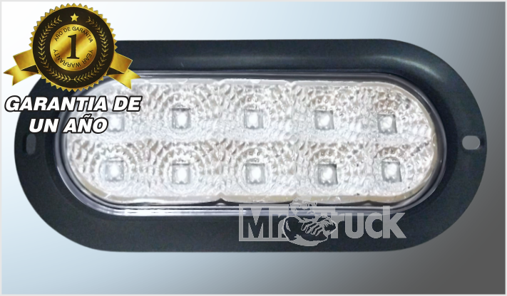 PLAFON P/ATORNILLAR OVALADO 6.3" "Mr. TRUCK" PLAST. NEGRO 10 HYPERLEDS CLARO 12V DOB. BLIS. CHINA/40