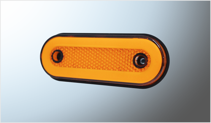 PLAFON P/ATORNILLAR OVALADO AMBAR (11.5x4 cms) PLASMA C/REFLEJANTE 12-24 Volt FIJO EN BOLSA CHIN/200