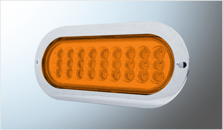 PLAFON P/ATORNILLAR 6.3" "MR. TRUCK" CROM.27 LEDS AMBAR ALTA-BAJA-ESTROBO 12- 24Volts CHI/40