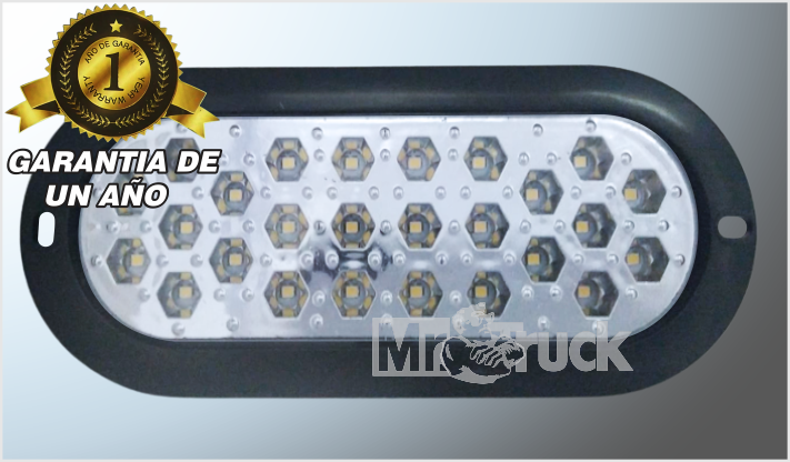 P/ATOR. OVALADO 6.3" "Mr. TRUCK" PLAST. NEGRO 26 LEDS CLAROS ALTA-BAJA-ESTROBO 12V BLISTER/40