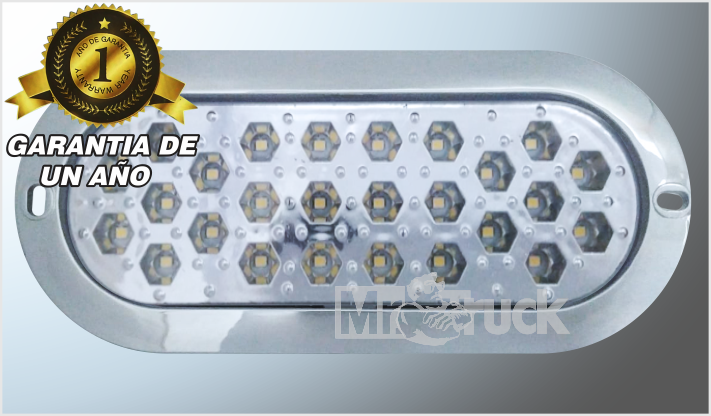 PLAFON P/ATORNILLAR OVALADO "Mr. TRUCK"6.3" 26 LEDS CLAROS CROMADO 12V BLISTER CHINA /40
