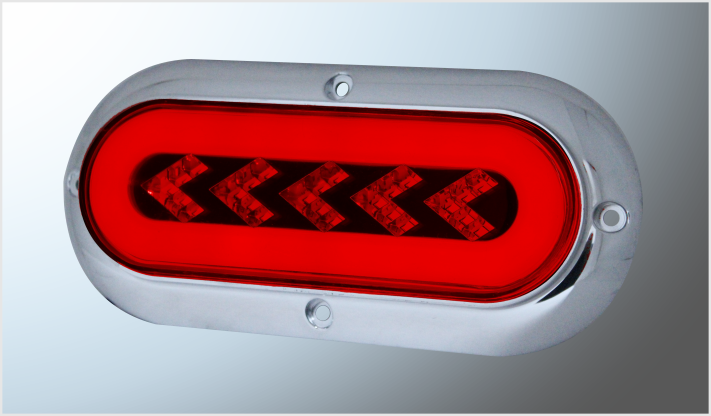 PLAFON OVALADO P/ATORNILLAR 7" "Mr. TRUCK" 25 LEDS + GEL 12-24 Volts ALTA-BAJA- ESTROBO-SECUENCIA EN BLISTER CHINA/50
