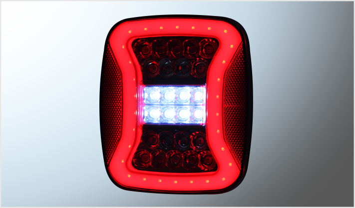PLAFON CALAVERA "Mr. TRUCK" (16x14 cms) 26 LEDS+PLASMA CLARA- ROJA T/JEEP ALTA-BAJA- 12 Volts BLISTER CHINA /30