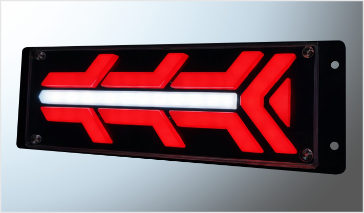CALAVERA ATOR. NISSAN "Mr. TRUCK" GEL ROJA- AMBAR-CLARA (30x10 cms) ALTA-BAJA--DIRECC. 12 Volts CHINA/20