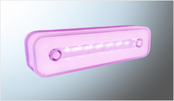 PLAFON P/ATOR. 4" RECT. PLANO "MR. TRUCK" 6 ROSA FIJO- ESTROBO 12-24 Volts CHINA/100