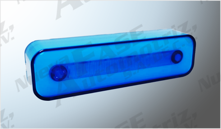 PLAFON P/ATOR. 4" RECT. PLANO "MR. TRUCK" 6 LEDS+PLASMA AZUL FIJO- ESTROBO 12-24 Volts CHINA/100