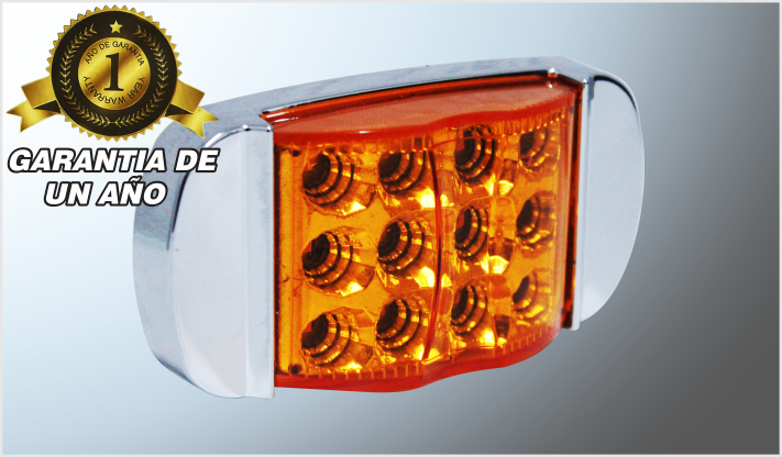 PLAFON LATERAL P/ATOR. "MR. TRUCK" C/JOROBA Y 12 LEDS AMBAR ALTA- BAJA-ESTROBO 12-24 Volts/100