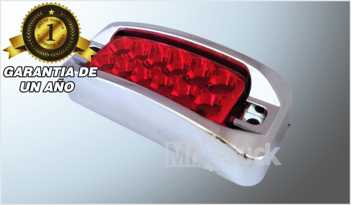 PLAFON P/ATORNILLAR RECTANGULAR 3.5" "Mr. CROMADO 12 LEDS ROJOS 12 Volts C/BICEL CHINA /100
