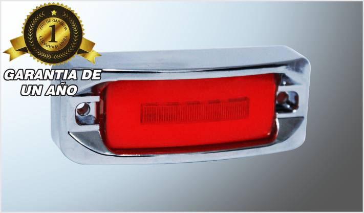 PLAFON P/ATORNILLAR REC. 3.5" "Mr. TRUCK" 5 LEDS ROJOS + GEL 12-24 Volts FIJO-ESTROBO C/BICEL CROM/100