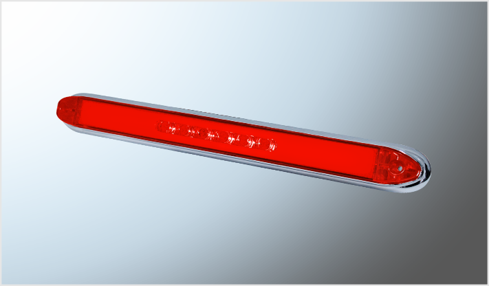 P/ATOR. OVAL. 14" 6 LEDS+PLASMA ROJO CABINA-STOP- ESPEJO ALTA-BAJA- ESTROBO 12-24 Volts CHINA/50