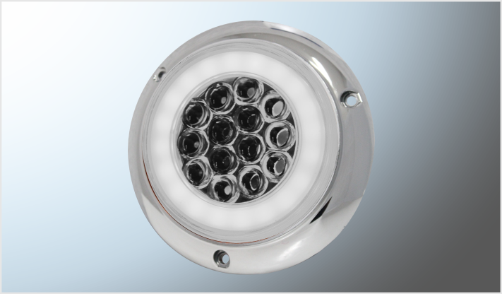 PLAFON RED. P/ATORNILLAR 4" 14 LEDS CLARO C/LUPA CROMADO PLASMA 12-24 Volts EN BLISTER CHINA /50