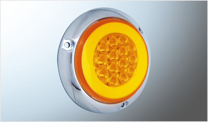 PLAFON P/ATORNILLAR 4" "Mr.TRUCK" 14 LEDS AMBAR FIJO- + PLASMA ALTA- BAJA 12-24 Vol/40