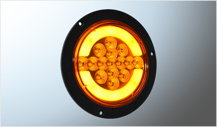 PLAFON P/ATOR. RED. 4" "Mr. TRUCK" NEGRO 15 AMBAR+PLASMA FIJO- 12-24 Volt /100
