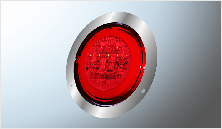 PLAFON P/ATORNILLAR 4" "Mr. TRUCK" PLAST. CROM.15 LEDS ROJOS 12-24 V ESTROBO- ALTA-BA /40
