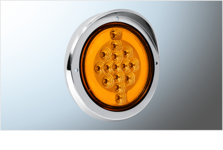 PLAFON P/ATOR. RED. 4" TRUCK" CROM. VISERA 15 LEDS AMBAR+PLASMA 12-24V FIJO-ESTRO-ALTA- BAJA/100