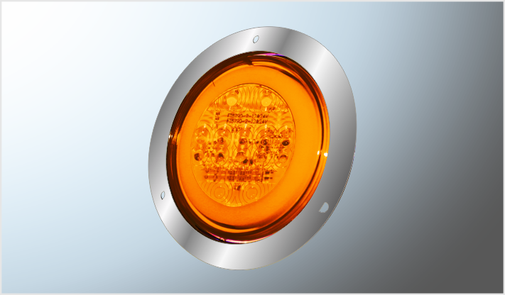 PLAFON P/ATORNILLAR 4" "Mr. TRUCK" PLAST. CROM.15 LEDS AMBAR PLASMA 12-24V ESTROBO- ALTA-BAJA/40