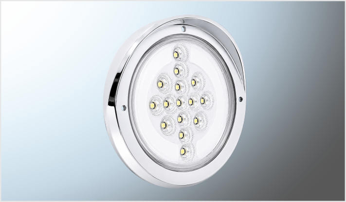 PLAFON P/ATORNILLAR 4" "Mr. TRUCK" CROM. C/VISERA 15 LEDS PLASMA FIJO 12-24V/100