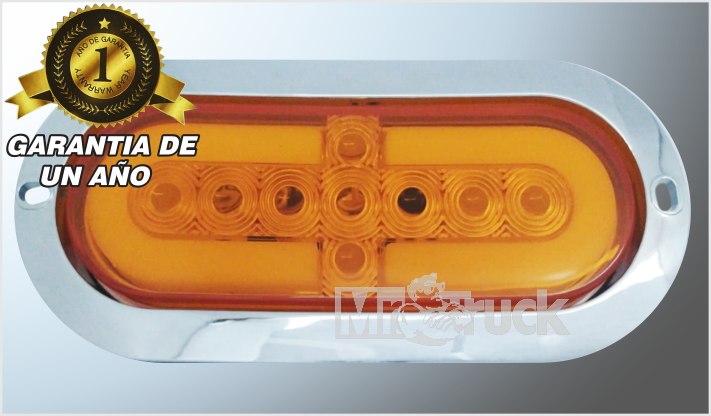 P/ATOR. OVAL. 6.3" TRUCK" CROM. 9 LEDS AMBAR PLASMA 12-24 V ALTA-BAJA-ESTROBO- FUNCIO /40