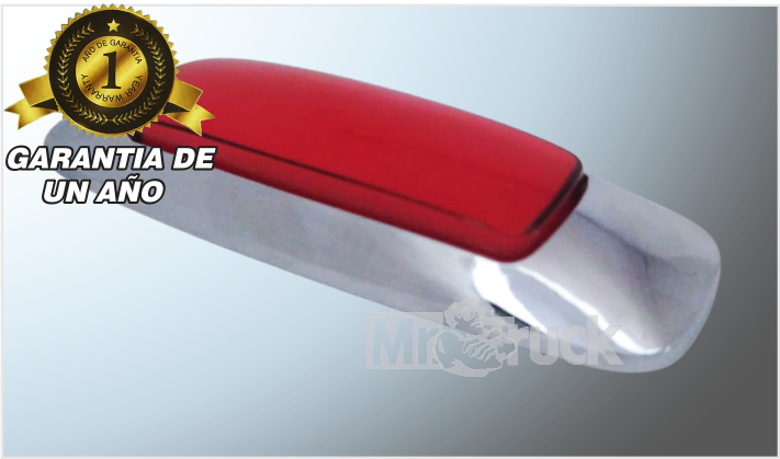 P/ATOR. OVALADO (11.5x3.8cms) "Mr. TRUCK" CROMADO PLASMA ROJO 12-24V ALTA-BAJA- ESTROBO