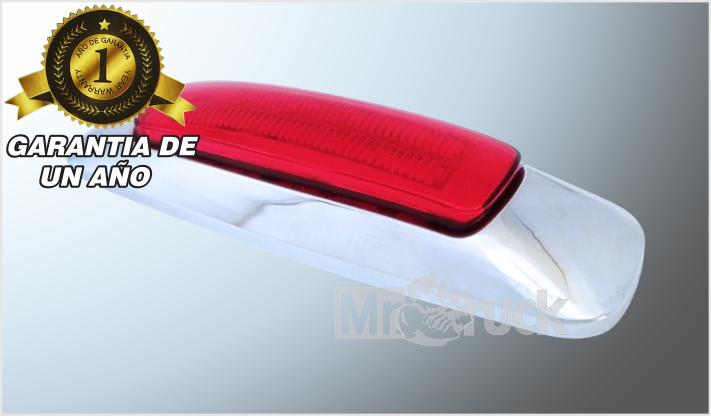 P/ATOR. OVALADO 11.8x3.8 cms "Mr. TRUCK" PLAST. CROM. 8 LEDS ROJOS 12-24 V FIJO Y ESTROBO/100