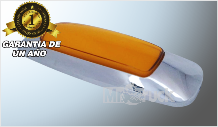 P/ATOR. OVALADO (11.5x3.8cms) "Mr.TRUCK" CROMADO PLASMA AMBAR 12-24 Volts ALTA- BAJA-ESTROBO